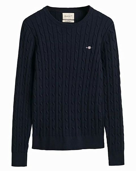 Gant Sweatshirt STRETCH COTTON CABLE C-NECK, EGGSHELL günstig online kaufen