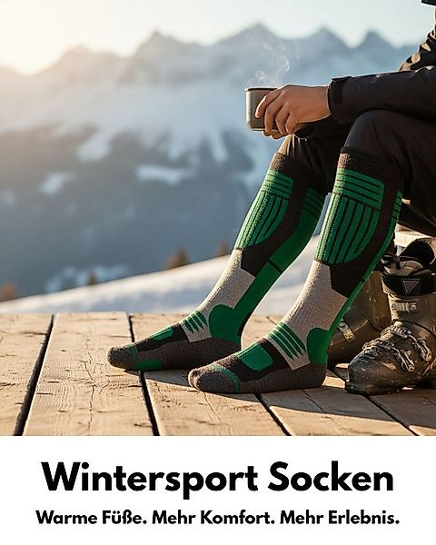sockenkauf24 Skisocken Merino Herren 2 Paar Ski Kniestrümpfe Merinowolle (6 günstig online kaufen