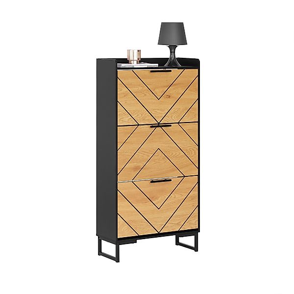 SoBuy Schuhschrank mit 3 Klappen Schuhkommode Schuhregal Schmal 62x125x24cm günstig online kaufen