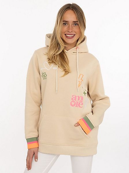 Zwillingsherz Hoodie "Patches & Amore" farbenfrohe Stickereien, Kapuze und günstig online kaufen