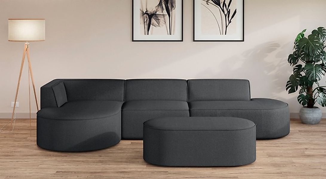 OTTO home Ecksofa »EIVIND Designer Sofa mit Ottomane rechts/links, B/T/H: 3 günstig online kaufen