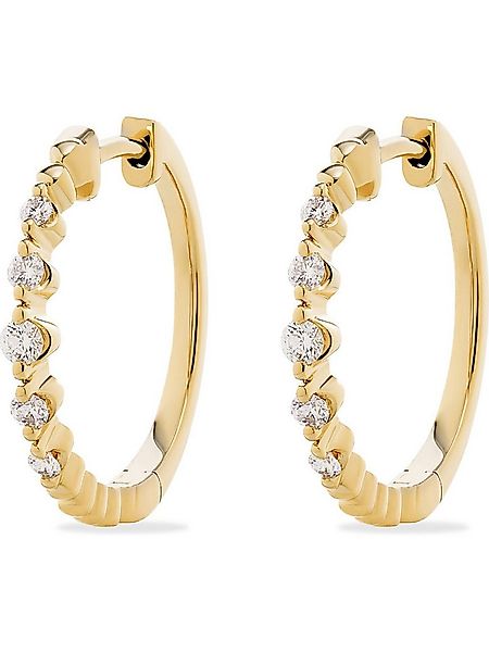 CHRIST Paar Creolen CHRIST Damen-Ohrclip 585er Gelbgold 2 Diamant (Paar) günstig online kaufen