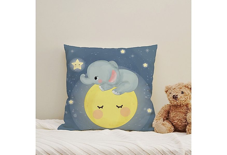 queence Dekokissen Vollmond mit Elefant, Kissenhülle mit HD Premium Druck, günstig online kaufen
