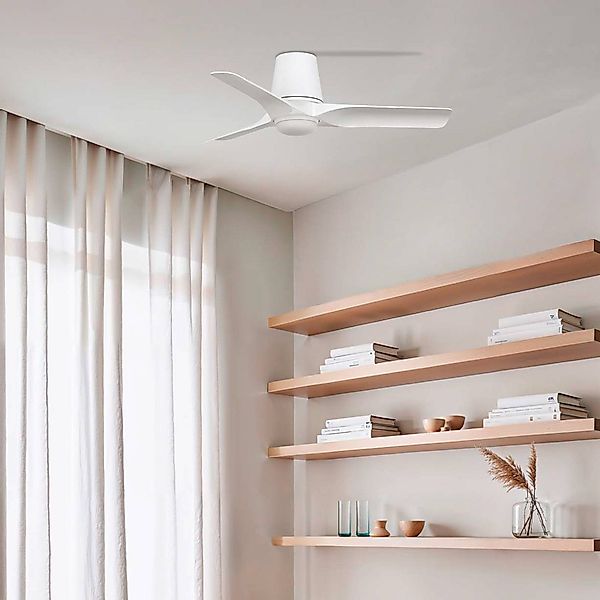 LED-Deckenventilator Hey, weiß, DC, leise, Ø 90 cm, CCT günstig online kaufen