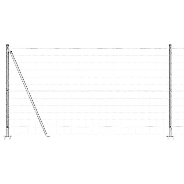 vidaXL Zaun mit Pfosten Silber 1,2 x 10 m Stahl 3351017 günstig online kaufen