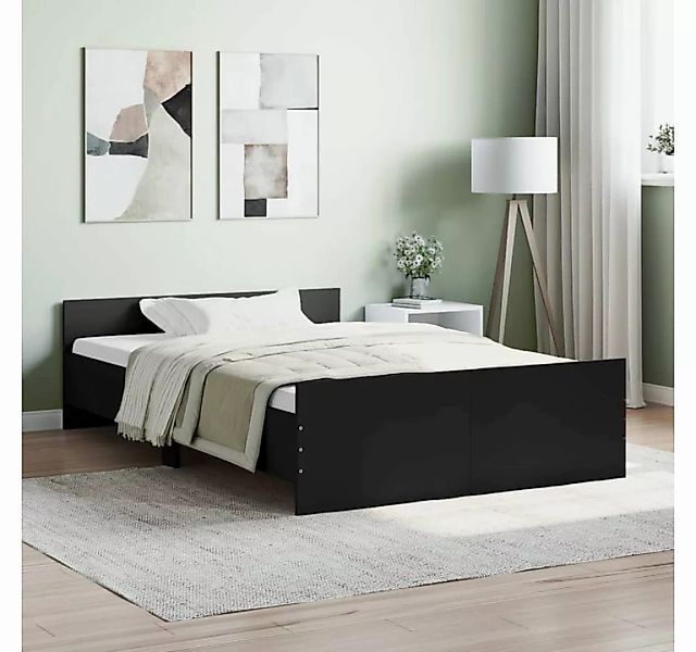 furnicato Bett Bettgestell mit Kopf- und Fußteil Schwarz 120x200 cm günstig online kaufen