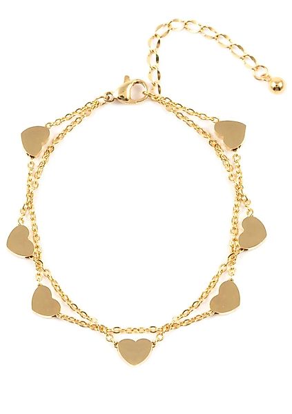 Hey Happiness Charm-Armband Layer Herzen Anhänger günstig online kaufen
