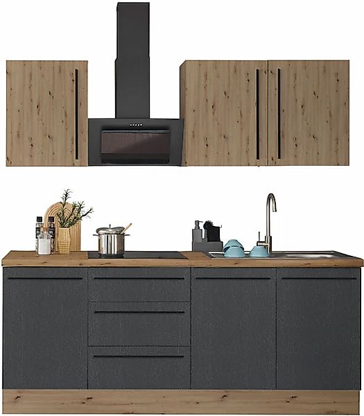 KOCHSTATION Küchenzeile »Florida«, Breite 210 cm, Softclose für Türen und S günstig online kaufen