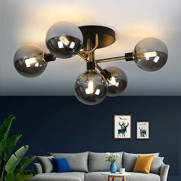 Nettlife LED Deckenleuchte 5-Flammig Glaskugeln Wohnzimmer günstig online kaufen