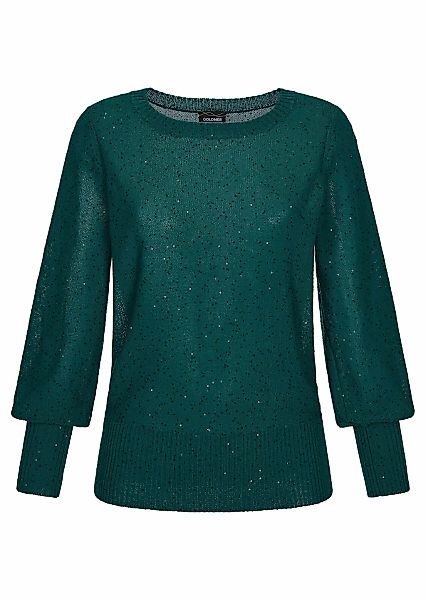 GOLDNER Rundhalspullover "Kurzgröße Eleganter glitzernder U-Boot-Pullover" günstig online kaufen