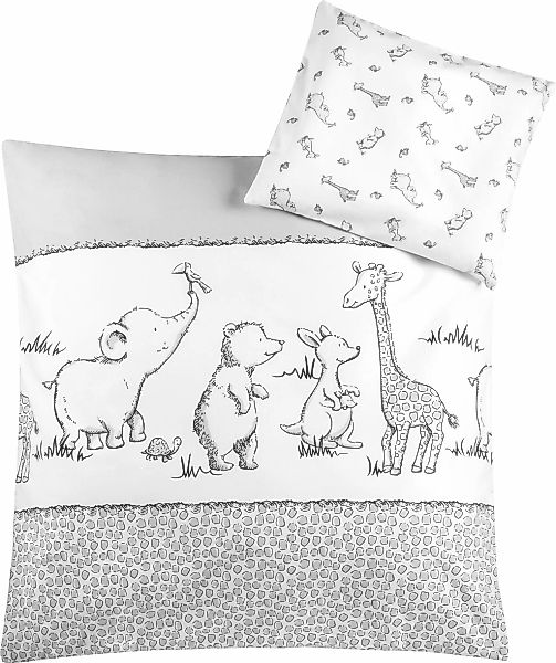 Julius Zöllner Kinderbettwäsche "Safari" 2 Stk. mit unterschiedlichen Tiere günstig online kaufen