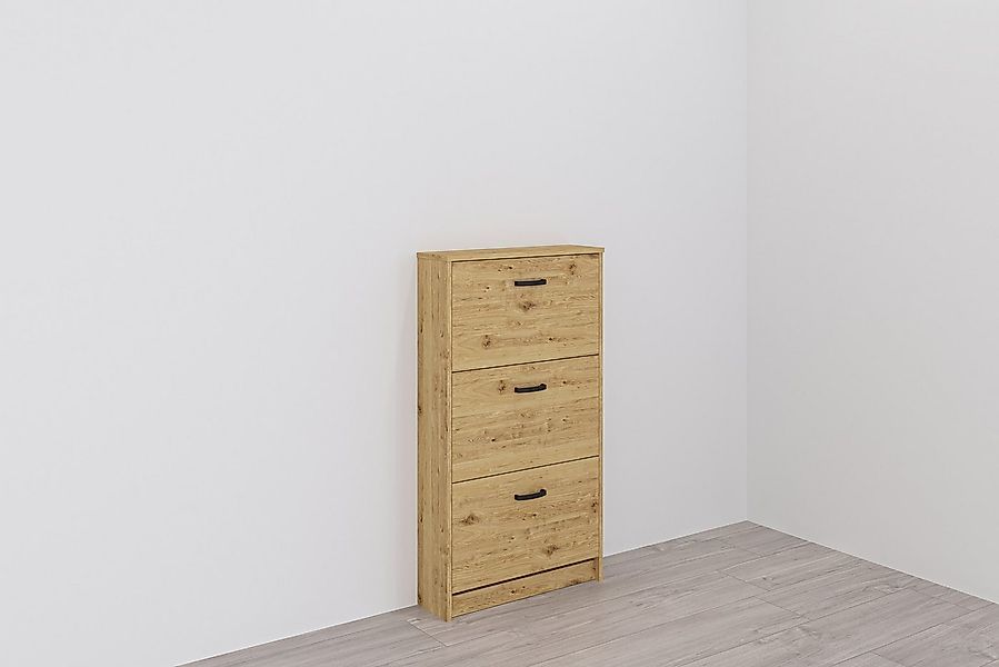 FMD Schuhschrank Step 3 Breite 58,5 cm, Tief 17 cm, mit 3 Klappen, Schuhkip günstig online kaufen