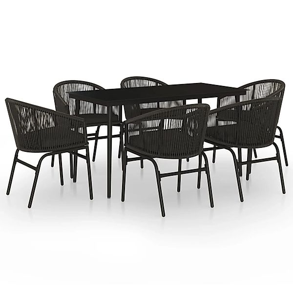 vidaXL 7-Tlg Garten-Essgruppe Schwarz 3099242 günstig online kaufen