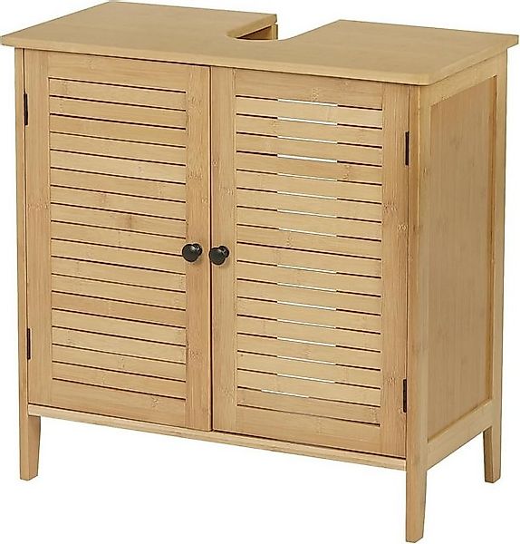 EUGAD Waschbeckenunterschrank (1-St) mit 2 Türen 60x30x60cm Bambus günstig online kaufen