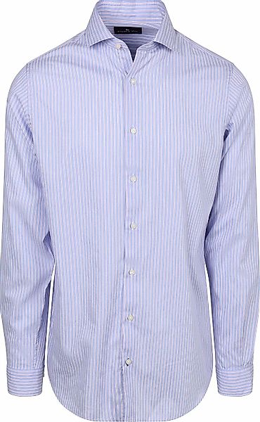 Steppin' Out Hemd Twill Streifen Hellblau Rot - Größe L günstig online kaufen