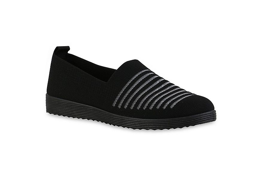 VAN HILL 841601 Slipper Damen Slip Ons Slippers Bequeme Strick Profil-Sohle günstig online kaufen