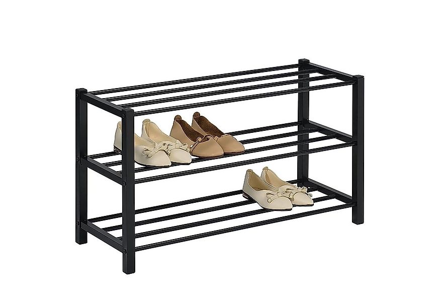 IDIMEX Schuhregal NAVAN, Schuhaufbewahrung aus Metall mit 3 Ablagen schwarz günstig online kaufen
