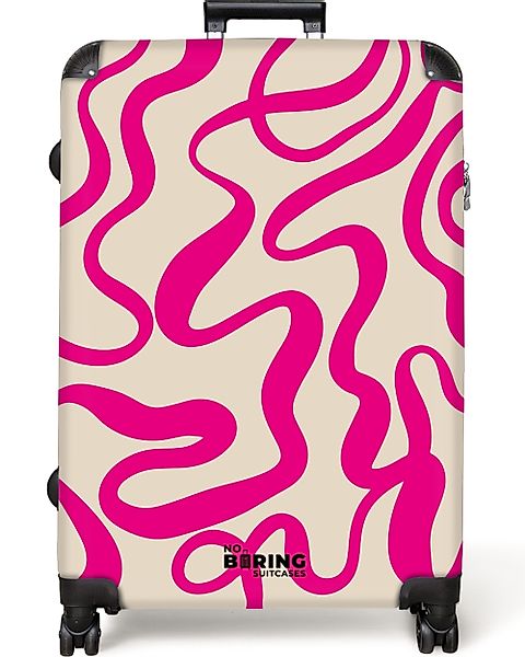 NoBoringSuitcases.com© Hartschalen-Trolley Beige mit rosa abstrakten günstig online kaufen