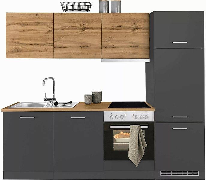 KOCHSTATION Küchenzeile "KS-Kehl", mit E-Geräten, Breite 240 cm, inkl. Kühl günstig online kaufen