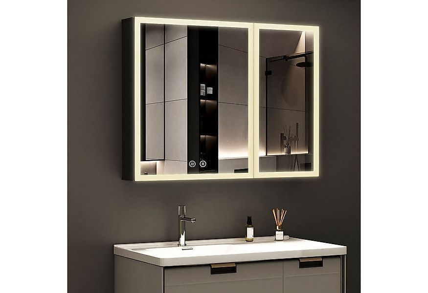 WDWRITTI Spiegelschrank mit beleuchtung 3Lichtmodi Dimmbar Badezimmerspiege günstig online kaufen