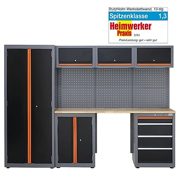 TRUTZHOLM Werkstattwand 13 Teile Modulares Werkstattschranksystem Aus Stahl günstig online kaufen
