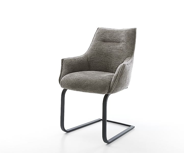 Freischwinger Alja-Flex mit Armlehnen Bouclé Soft Schlamm Freischwinger fla günstig online kaufen