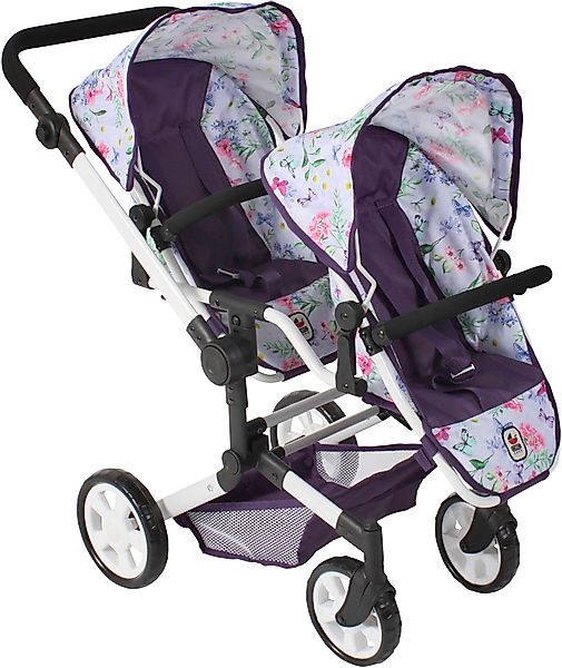 CHIC2000 Puppen-Zwillingsbuggy Linus Duo, Flowers lila, günstig online kaufen