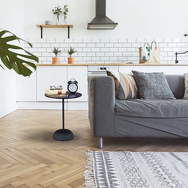 relaxdays Beistelltisch Runder Beistelltisch in Schwarz günstig online kaufen
