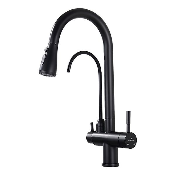 HOMELODY Küchenarmatur 3 Wege Wasserhahn Küche Trinkwasserhahn mit Ausziehb günstig online kaufen