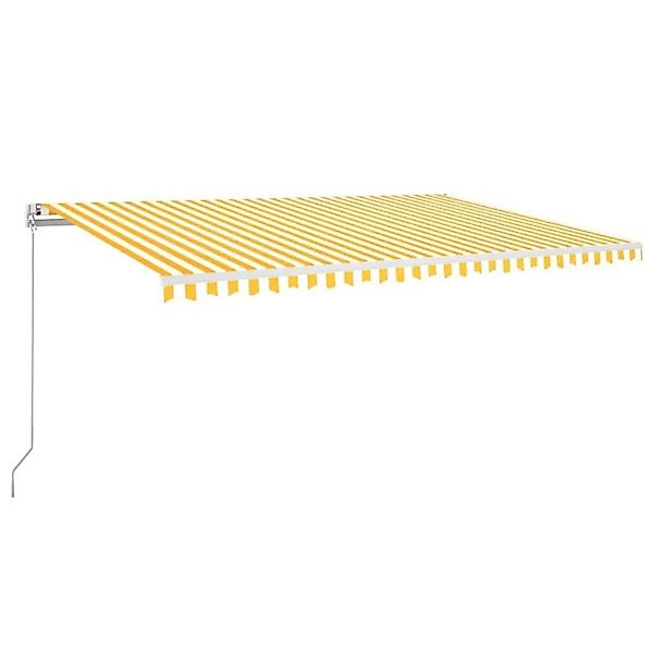 vidaXL Markise Manuell Einziehbar mit LED 500x350 cm Gelb und Weiß 3069023 günstig online kaufen