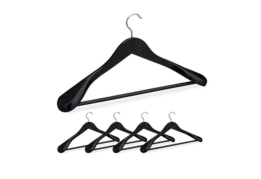 relaxdays Kleiderbügel Anzug Kleiderbügel 5er Set, (5er Set), schwarz günstig online kaufen