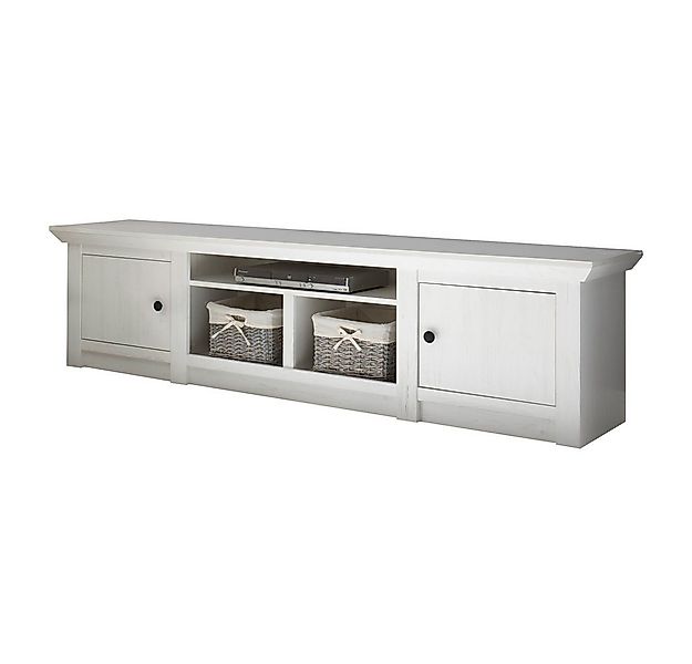 Lomadox Lowboard WINGST-61, Landhaus Fernseh im Dekor Pinie weiß Nb. B/H/T günstig online kaufen