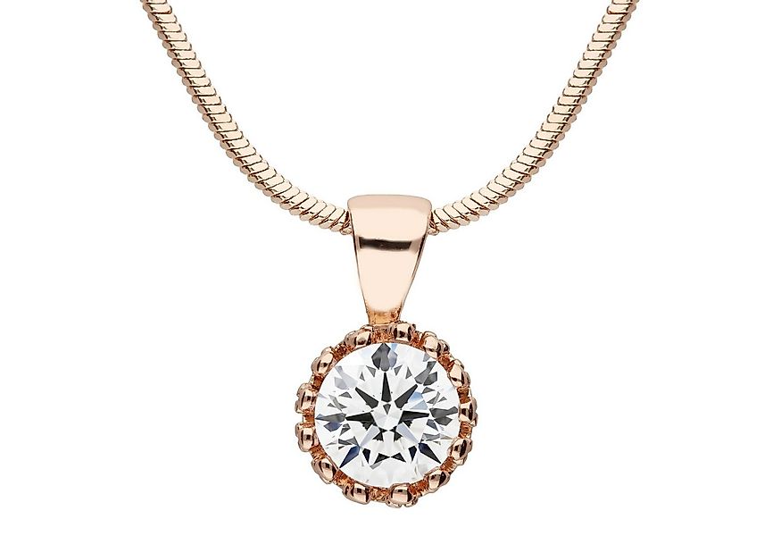 LÖB Kette mit Anhänger 18K Roségold Vergoldet Kette Zirkonia Stein Tropfen günstig online kaufen