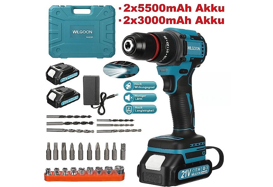 WILGOON Akku-Bohrschrauber Akku-Bohrschrauber, Schnellladen, Akkubohrer mit günstig online kaufen