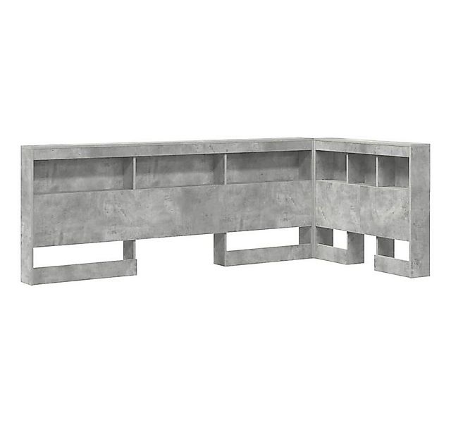 vidaXL Bett Aufbewahrungskopfteil mit Regal Beton Grau 90 cm Holzwerkstoff günstig online kaufen