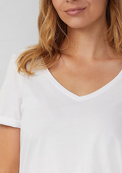 s.Oliver Kurzarmshirt Weiches T-Shirt aus Baumwolle mit V-Ausschnitt günstig online kaufen