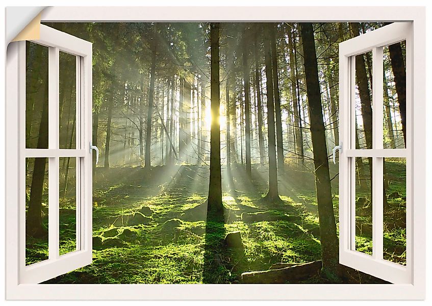 Artland Wandbild "Fensterblick - Wald im Gegenlicht", Fensterblick, (1 St.) günstig online kaufen