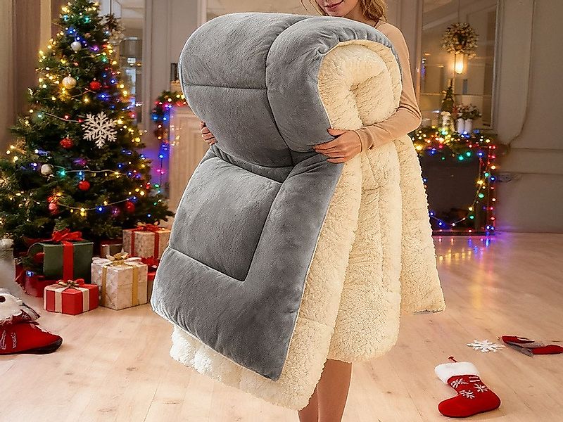 Wohndecke Kunstfell-Decke, Wattierte Decke, Alljahreszeit Decke, ORHOPUI, 1 günstig online kaufen