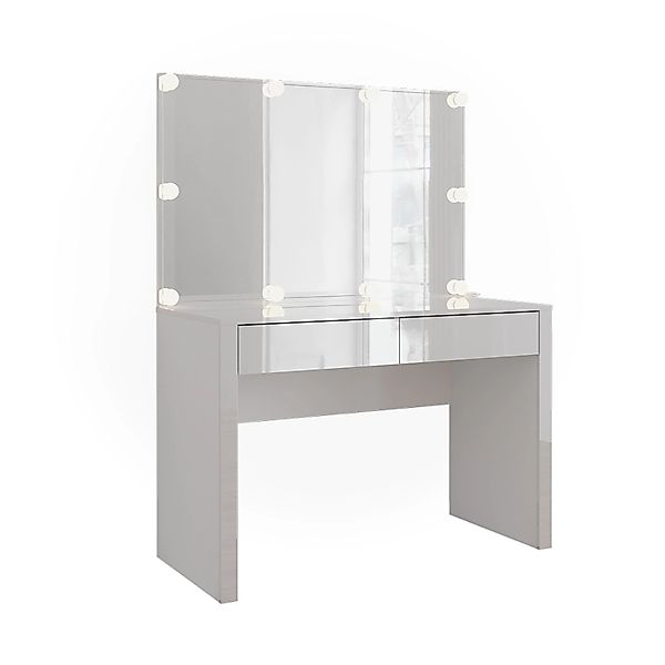Vicco Schminktisch Annabelle Weiß Hochglanz/Weiß 110 cm mit Spiegel und Lam günstig online kaufen