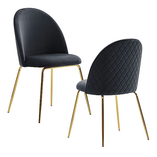 FINEBUY Esszimmerstuhl FB59794 (2er Set Samt günstig online kaufen