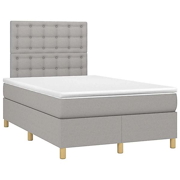 vidaXL Boxspringbett mit Matratze Hellgrau 120x190 cm Stoff 3269958 günstig online kaufen