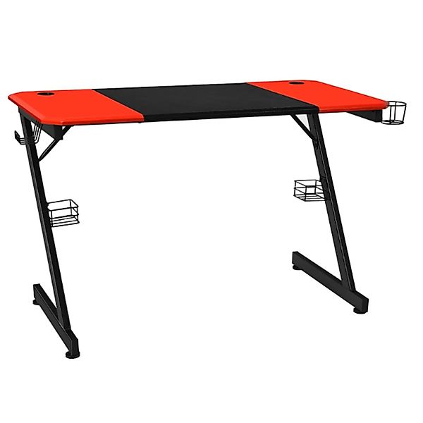 Costway Z-Förmiger Gaming Tisch 120 x 60 x 77 cm Rot+Schwarz günstig online kaufen