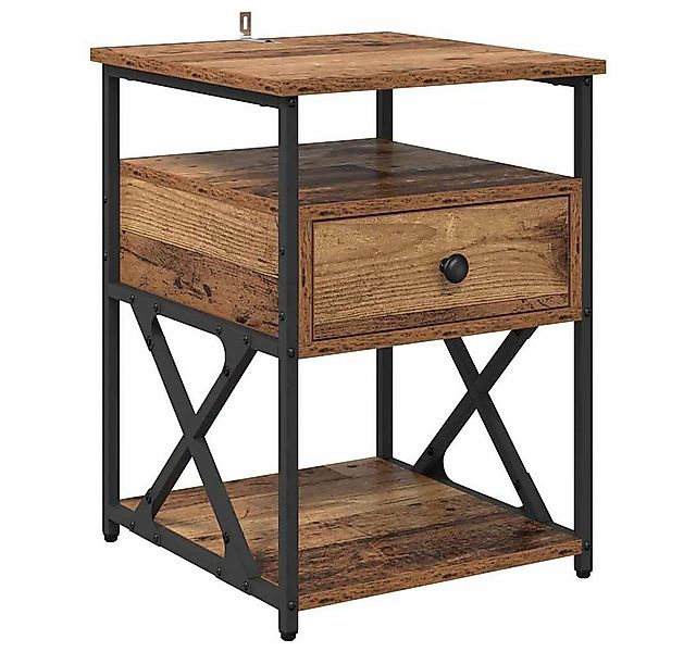 vidaXL Nachttisch Nachttisch mit Schubladen Altholz 40 x 42 x 55 cm Holzwer günstig online kaufen