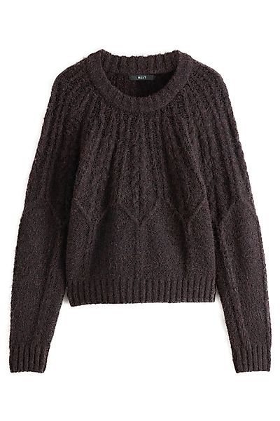 Next Rundhalspullover Pullover mit Zopfstrickmuster, Rundhalsausschnitt günstig online kaufen