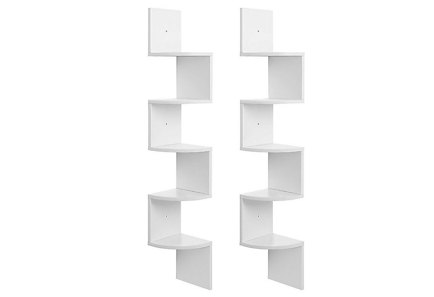 VASAGLE Eckregal, 2-tlg., Wandregal, Bücherregal mit 5 Ablagen, Höhe 126cm günstig online kaufen