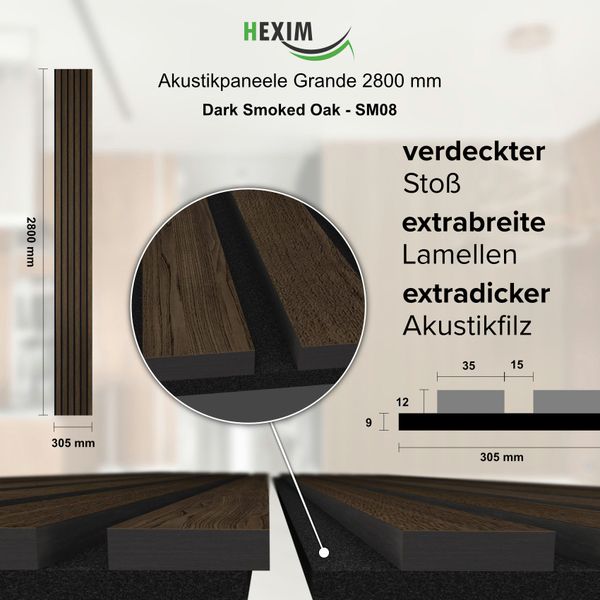 Hexim Wandpaneel, (Akustikpaneele 280x30cm Holz Grande günstig online kaufen