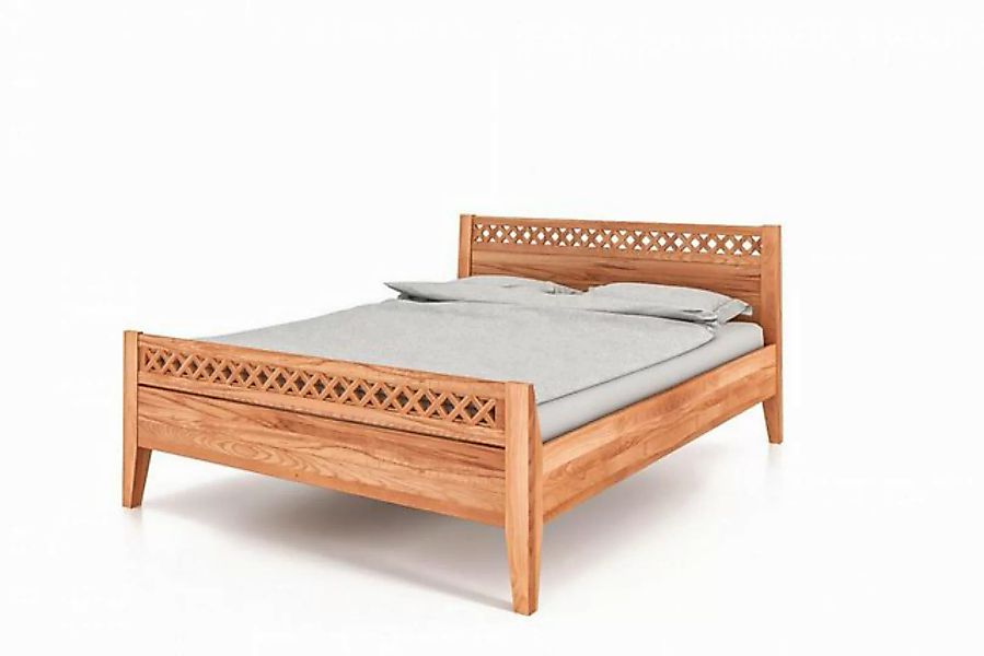 Natur24 Einzelbett Bett Sydo 4 Kernbuche 120x200cm mit Holzkopfteil und hoh günstig online kaufen