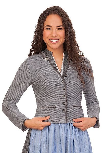 Spieth & Wensky Trachtenstrickjacke Trachten Strickjacke - MALTA - hellgrau günstig online kaufen