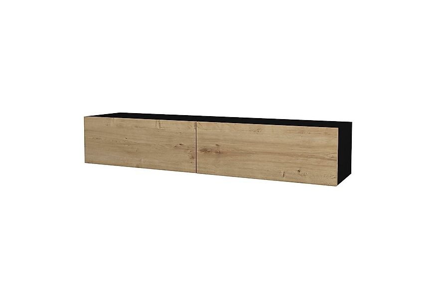 en.casa TV-Schrank »Toivakka« Fernsehschrank 135x31x25cm Schwarz/Eiche-Opti günstig online kaufen