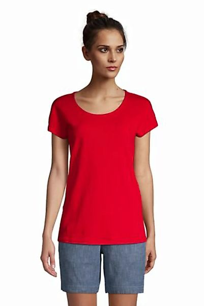 Shirt aus Jacquard-Jersey, Damen, Größe: M Normal, Rot, by Lands' End, Komp günstig online kaufen